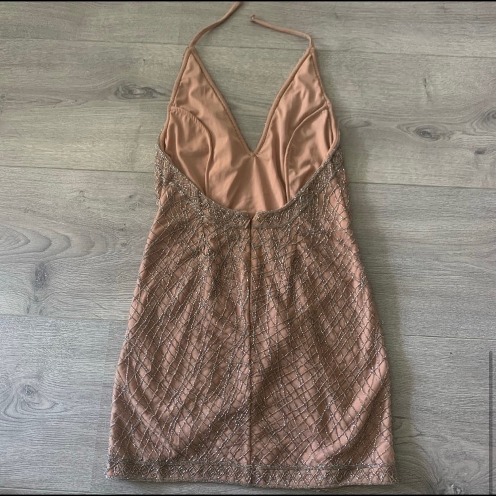 NBD Champagne Beaded Mini Dress - Picture 7 of 7